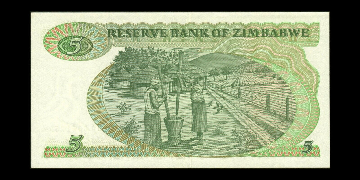 ZIMBABWE - 5 Dollars 1983 P.2c SPL / AU