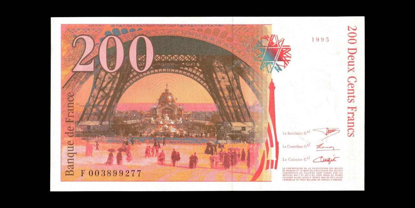 FRANCE - 200 Francs Eiffel 1995 F.75.01 P.159a pr.NEUF / AU+