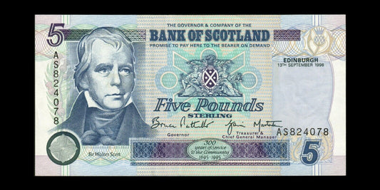 ÉCOSSE - SCOTLAND - 5 Pounds 1996 P.119b SUP / XF