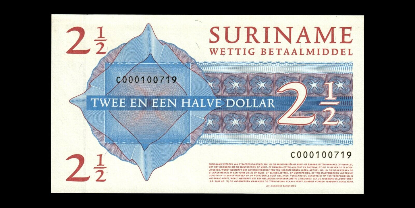 SURINAME - 2 1/2 Dollar 2004 P.156 NEUF / UNC