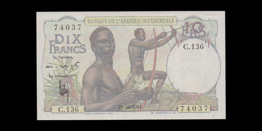 AFRIQUE OCCIDENTALE FRANÇAISE - FRENCH WEST AFRICA - 10 Francs 1954 P.37 SUP+ XF