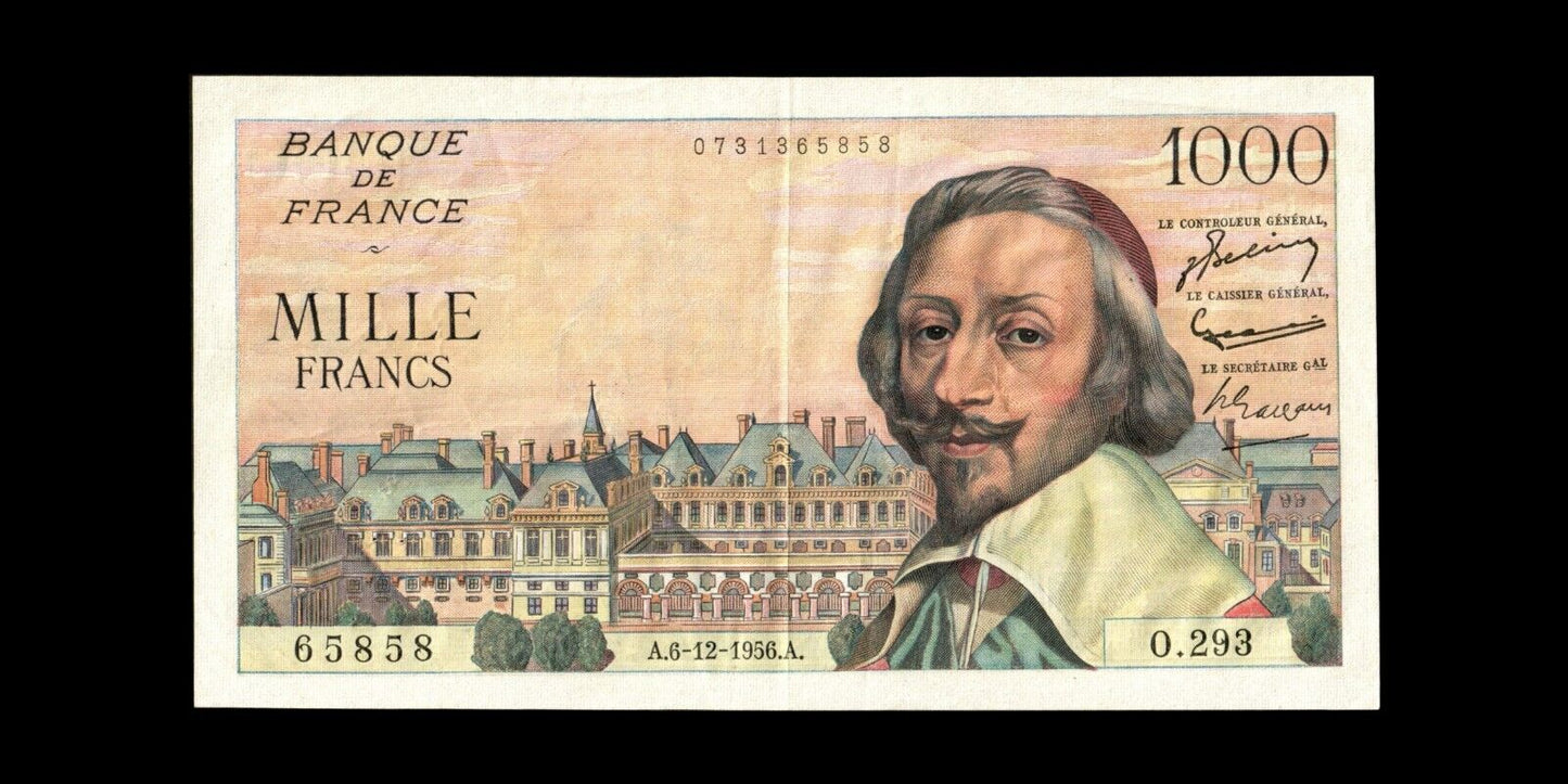 FRANCE - 1000 Francs Richelieu 1956 F.42.24, P.134a TTB+ / VF+