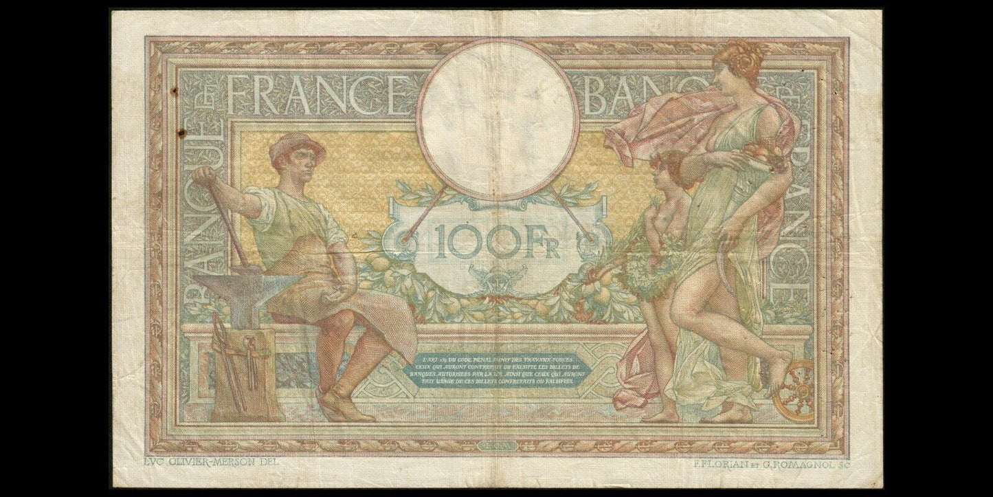 FRANCE - 100 Francs Merson 1914 F.23.06, P.71a TB / Fine