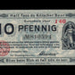 ALLEMAGNE - GERMANY - Notgeld, Köln, 10 Pfennig 1920 TTB+ / VF+