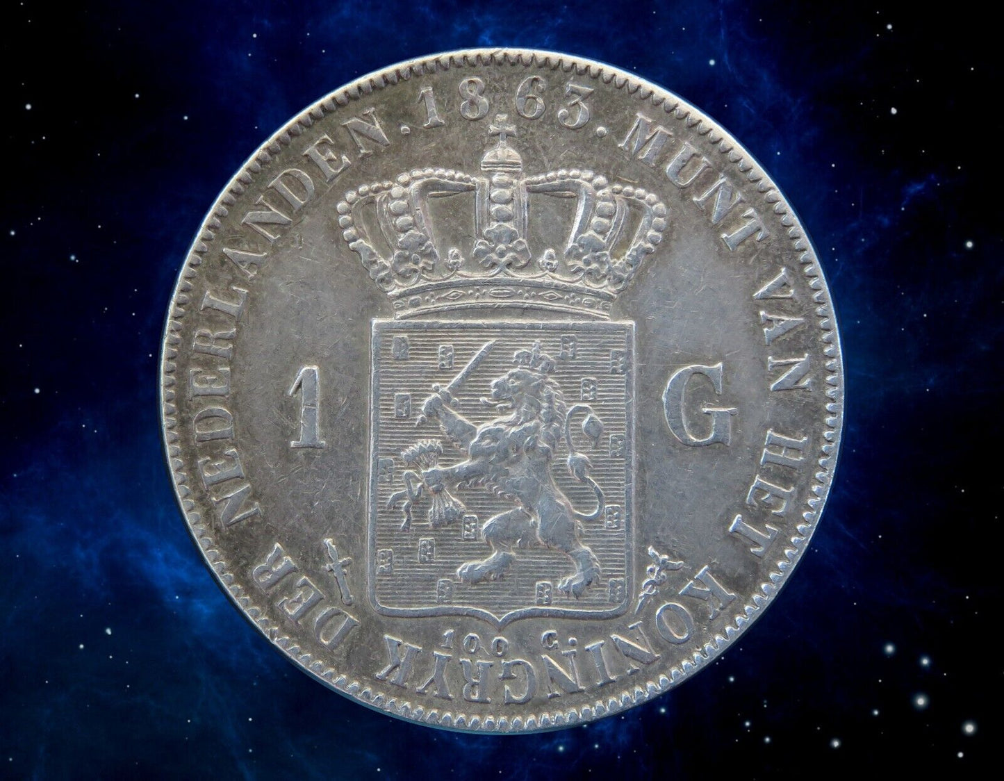 PAYS-BAS - NETHERLAND - 1 Gulden 1863 KM.93