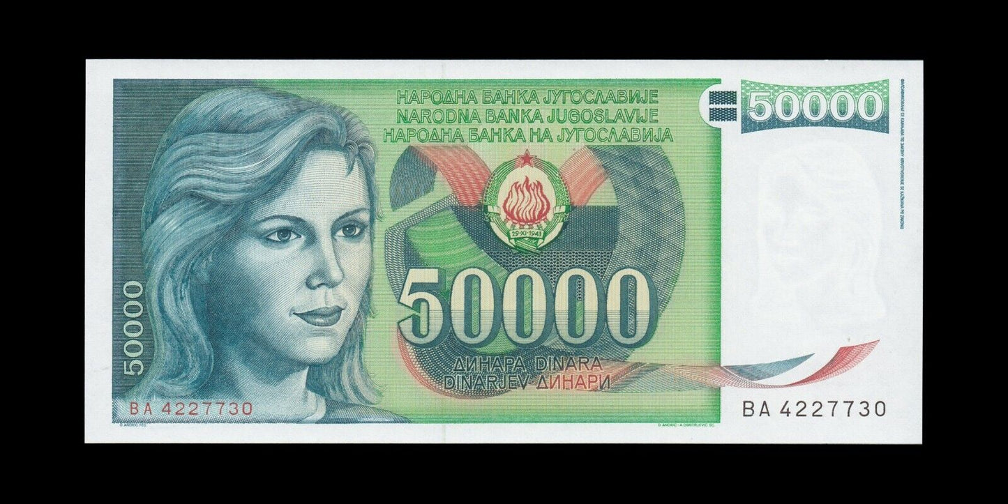 YOUGOSLAVIE - YUGOSLAVIA - 50 000 Dinara 1988 P.96 NEUF / UNC