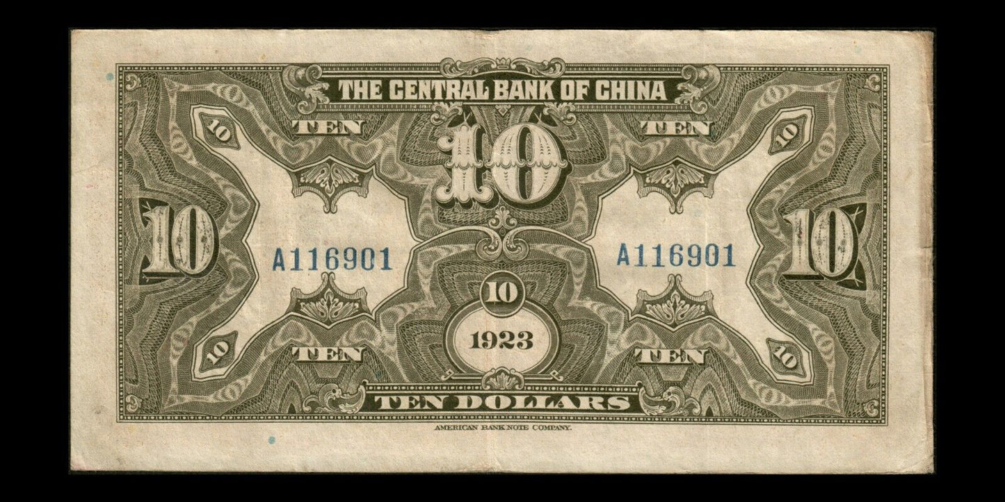 CHINE - CHINA - 10 Dollars 1923 P.176e TTB / VF