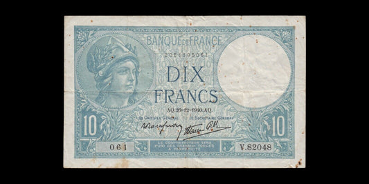 FRANCE - 10 Francs Minerve 1940 F.07.25 P.84 pr.TTB / VF-