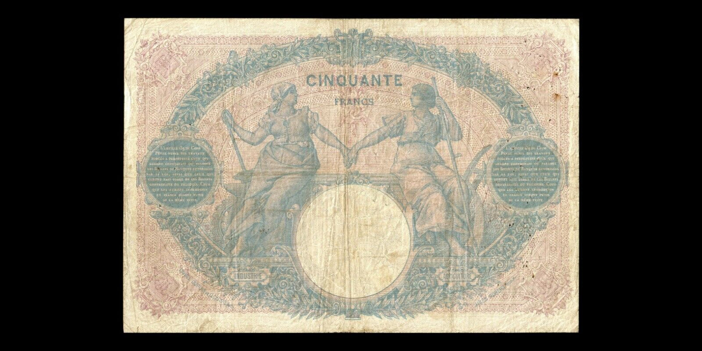 FRANCE - 50 Francs Bleu et Rose 1913 F.14.26, P.64e TB / Fine