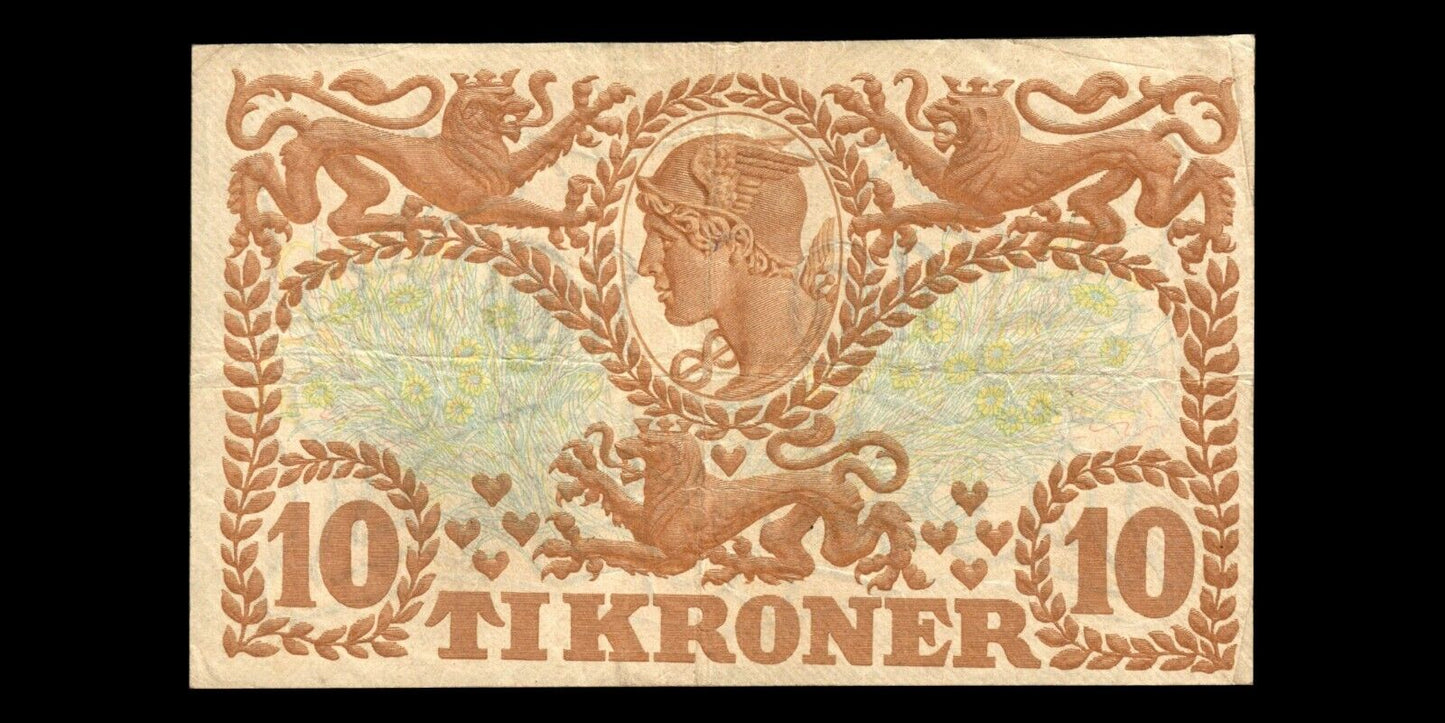 DANEMARK - DENMARK - 10 Kroner 1943 P.31o, Sieg 105 TB / Fine