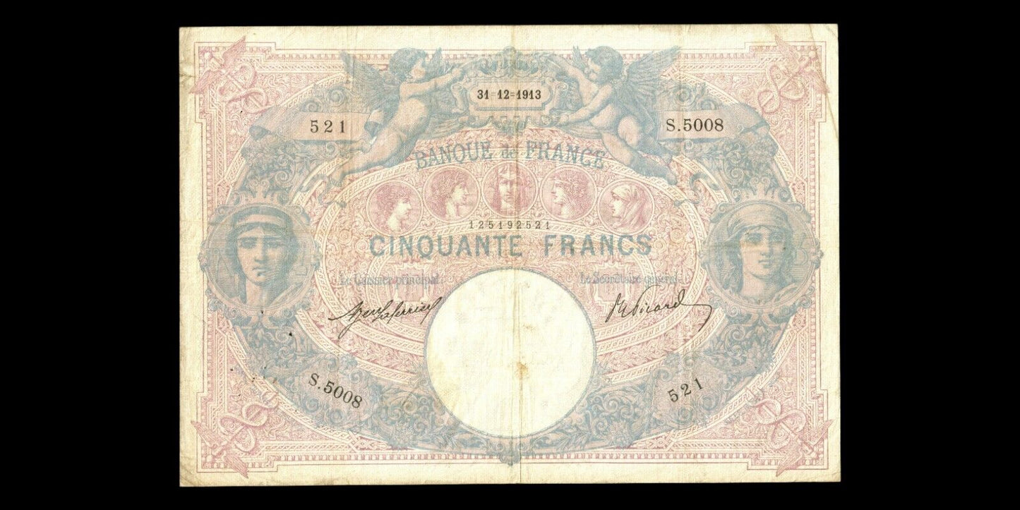 FRANCE - 50 Francs Bleu et Rose 1913 F.14.26, P.64e TB / Fine