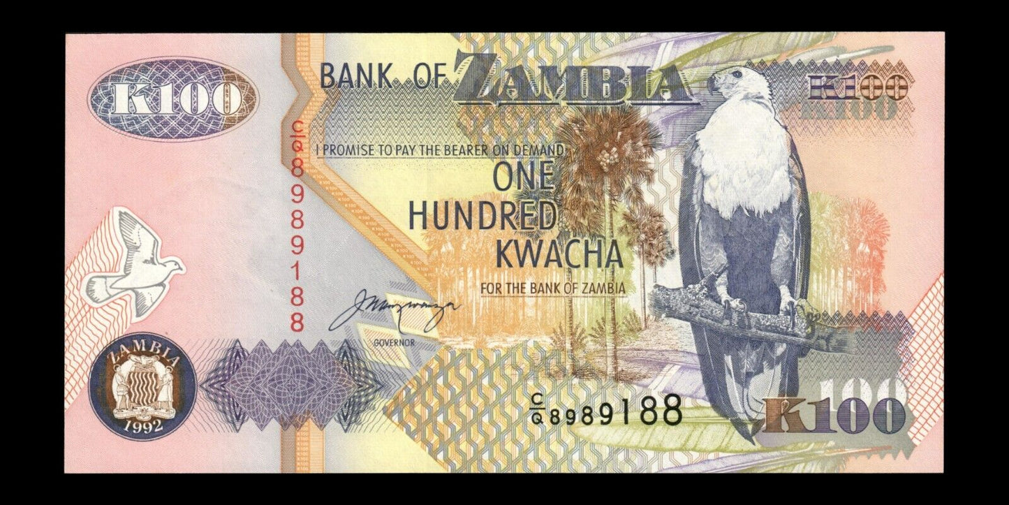 ZAMBIE - ZAMBIA - 100 Kwacha 1992 P.38b NEUF / UNC