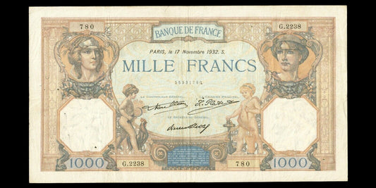 FRANCE - 1000 Francs Cérès et Mercure 1932 F.37.07, P.79b TB / Fine