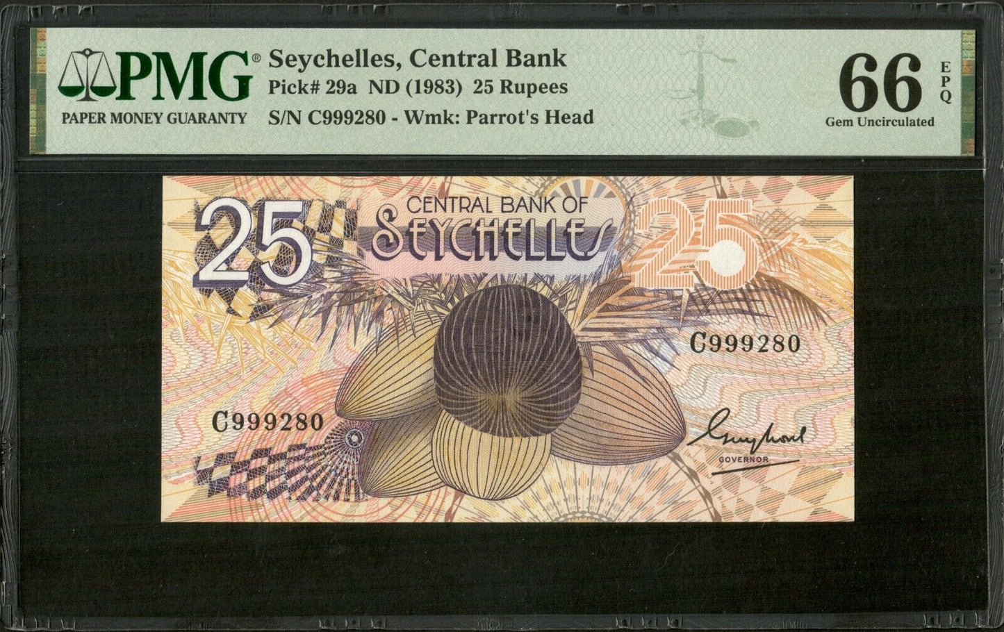 SEYCHELLES - 	25 Rupees (1983) P.29 NEUF / PMG Gem Unc 66 EPQ