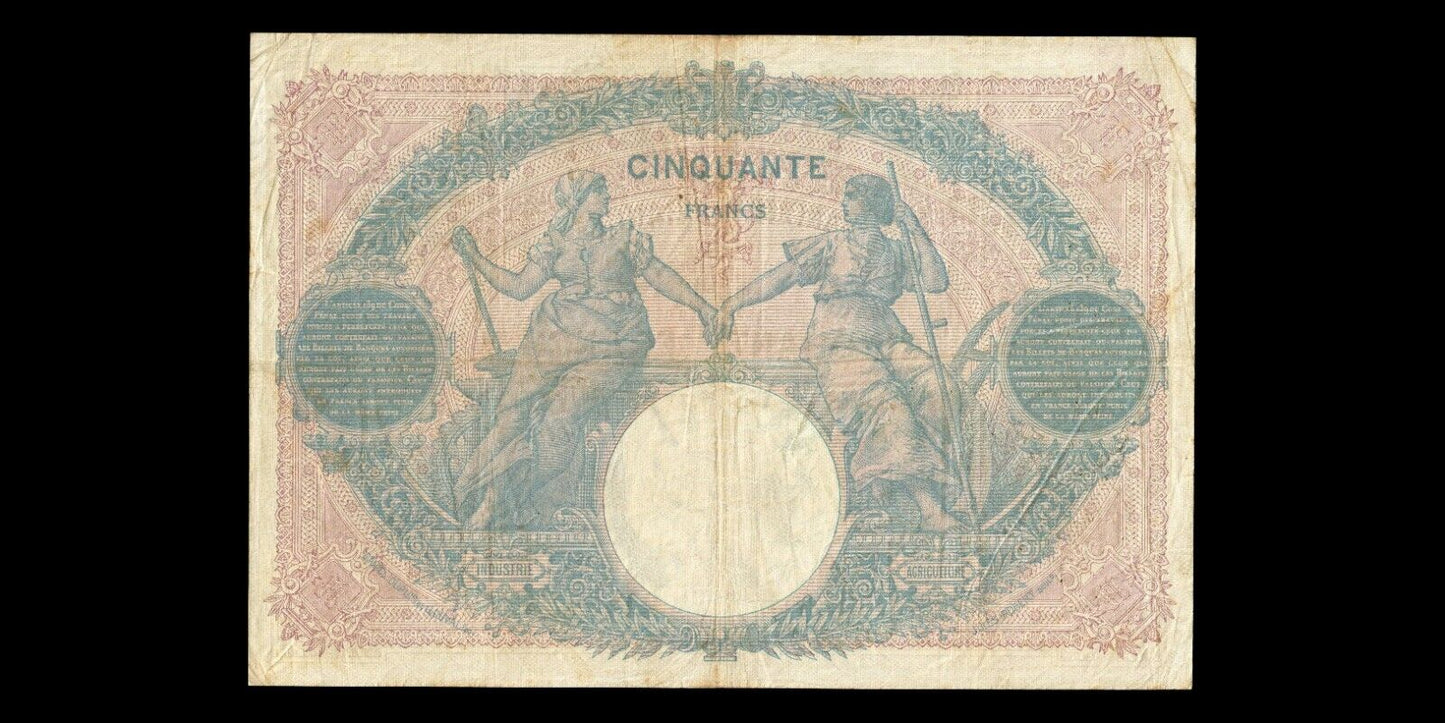 FRANCE - 50 Francs Bleu et Rose 1914 F.14.27, P.64e TB+ / F+