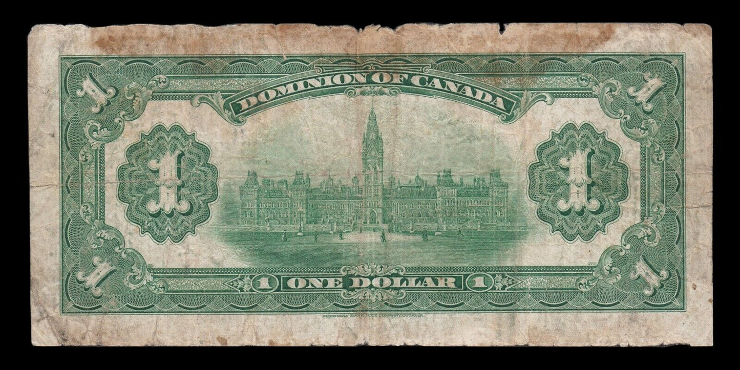 CANADA - 1 Dollar 1917 P.32e DC-23d B+ / Good