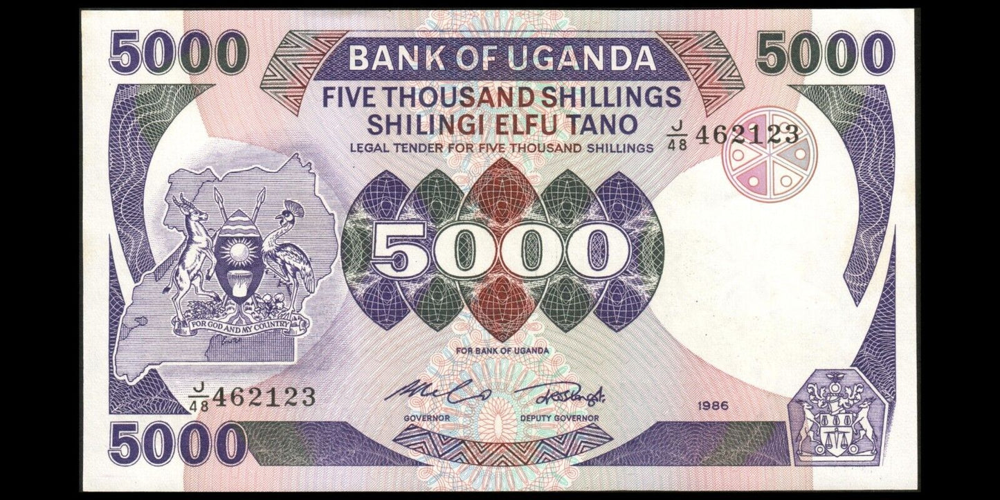 OUGANDA - UGANDA - 5000 Shillings 1986 P.24b pr.NEUF / UNC-