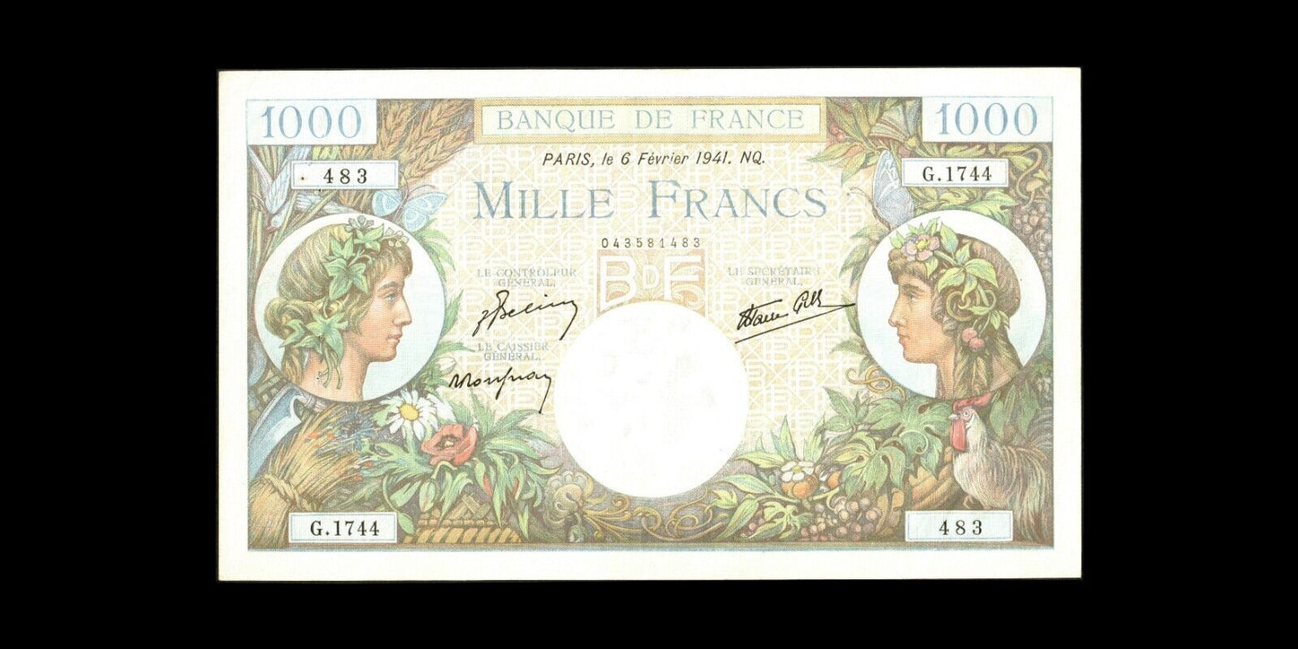 FRANCE - 1000 Francs Commerce et Industrie 1941 F.39.04, P.96b TTB+ / VF+