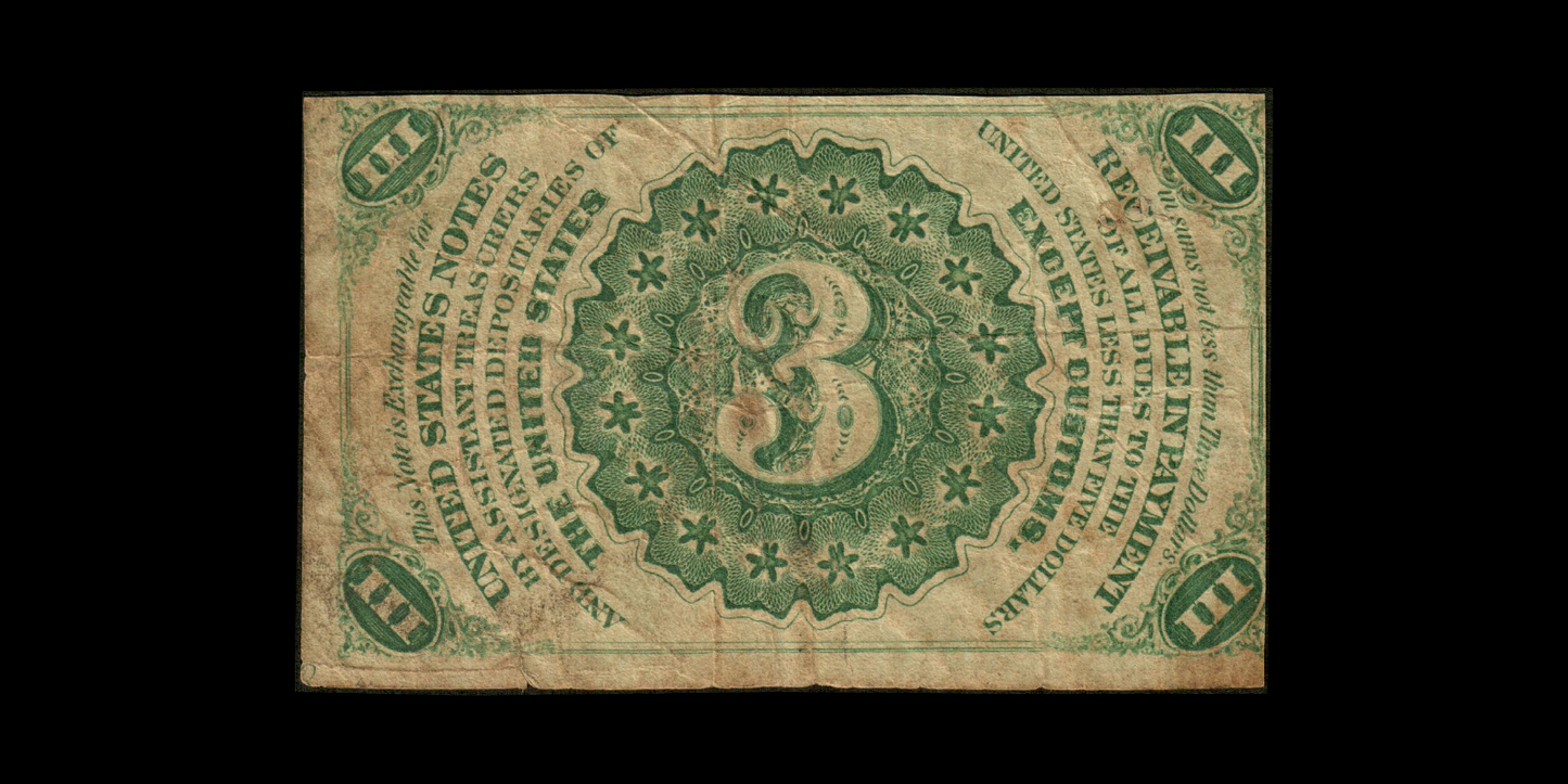 USA - 3 Cents Fractional Currency 1863 Fr.1226, P.105a TB / Fine