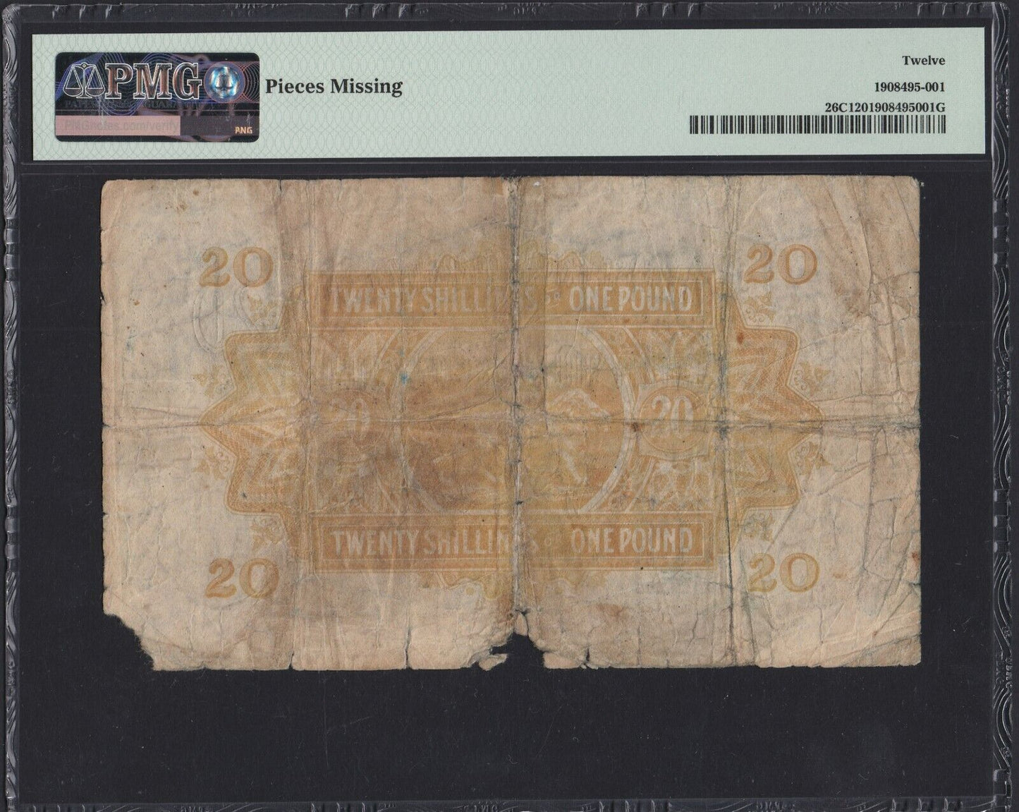 AFRIQUE DE L'EST - EAST AFRICA - 20 Shillings / 1 Pound 1939 P.26C Rare PMG 12