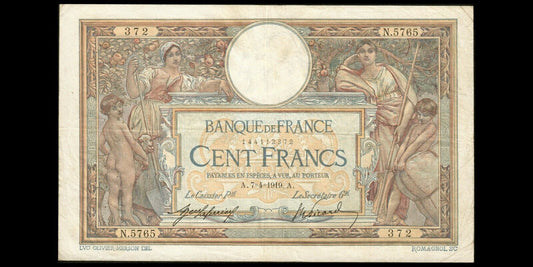 FRANCE - 100 Francs Merson 1919 F.23.11, P.71a TB / Fine