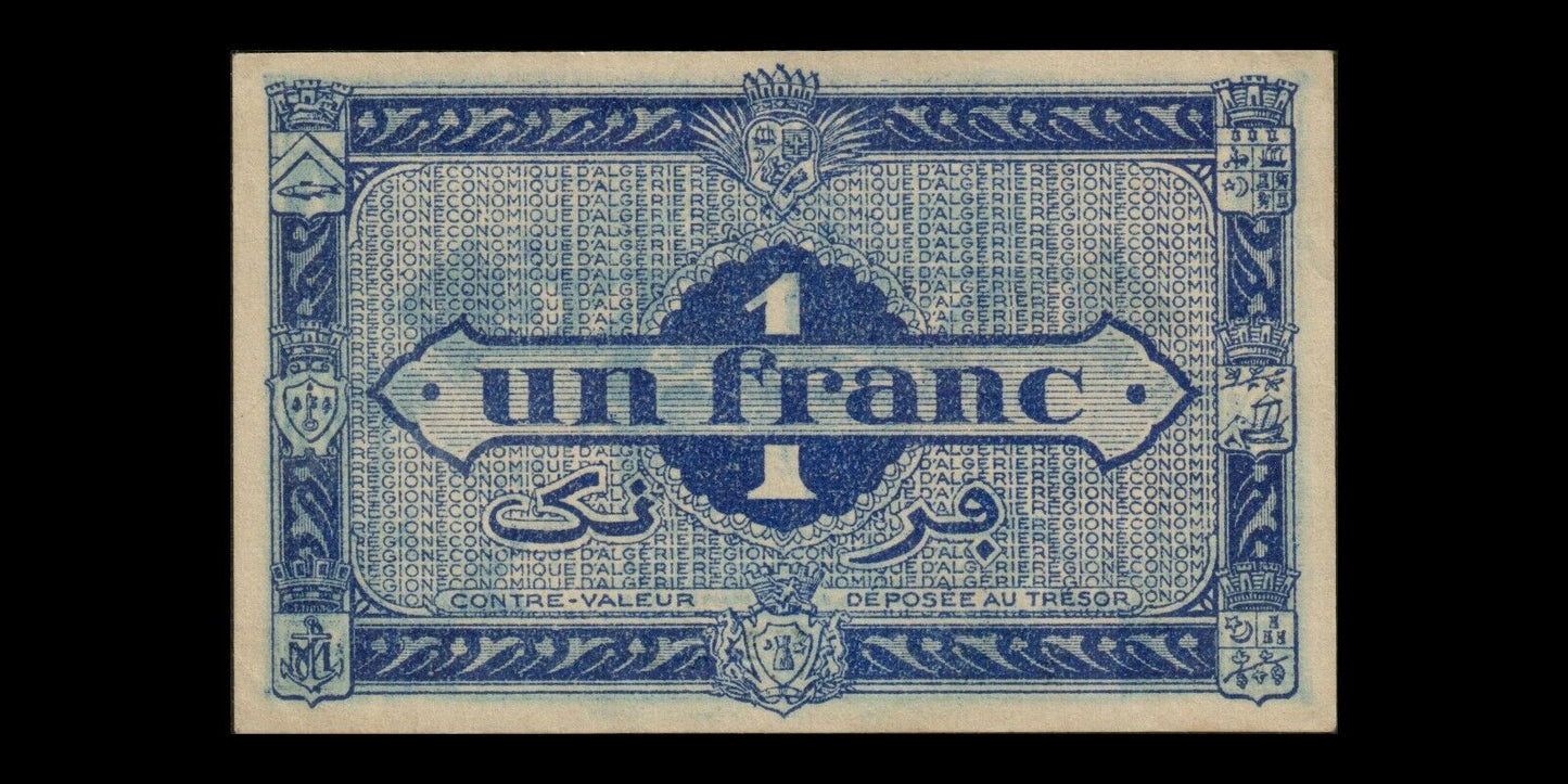 ALGÉRIE - ALGERIA - 1 Franc Région Économique 1944 P.98a SPL / AU