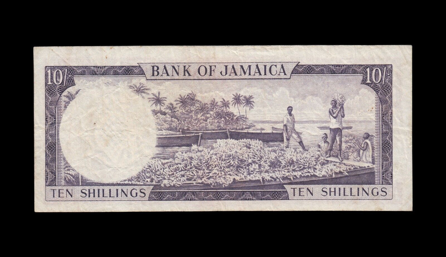 JAMAIQUE - JAMAICA - 10 Shillings 1960 P.50 TTB / VF