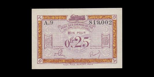 FRANCE - 25 Centimes (0,25 Francs) Régie des Chemins de Fer 1923 JP.135.03 XF+