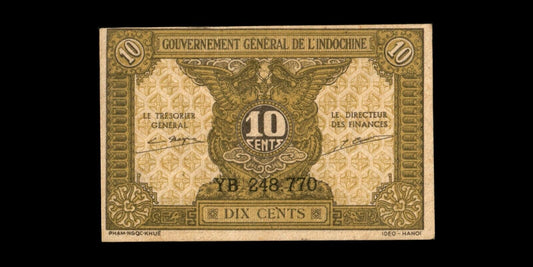 INDOCHINE - FRENCH INDOCHINA - 10 Cents (1942) P.89a SUP+ / XF+