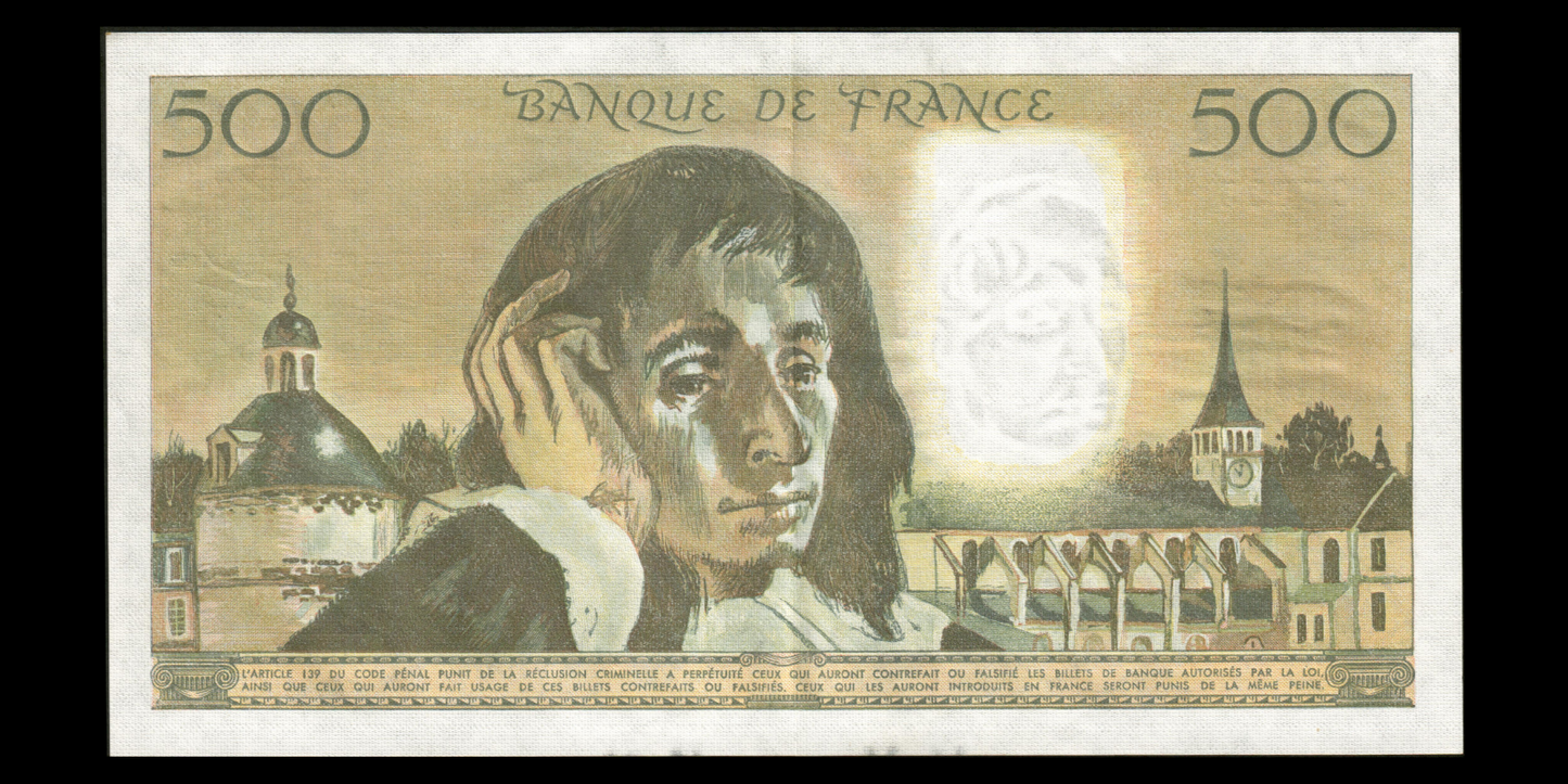 FRANCE - 500 Francs Pascal 1986 F.71.37, P.156f SPL / AU