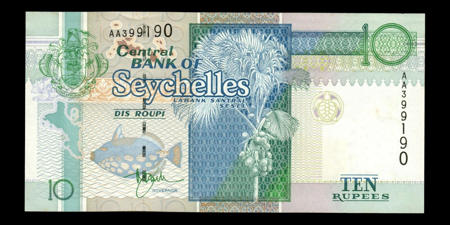 SEYCHELLES - 10 Rupees (1998) P.36a SPL / AU