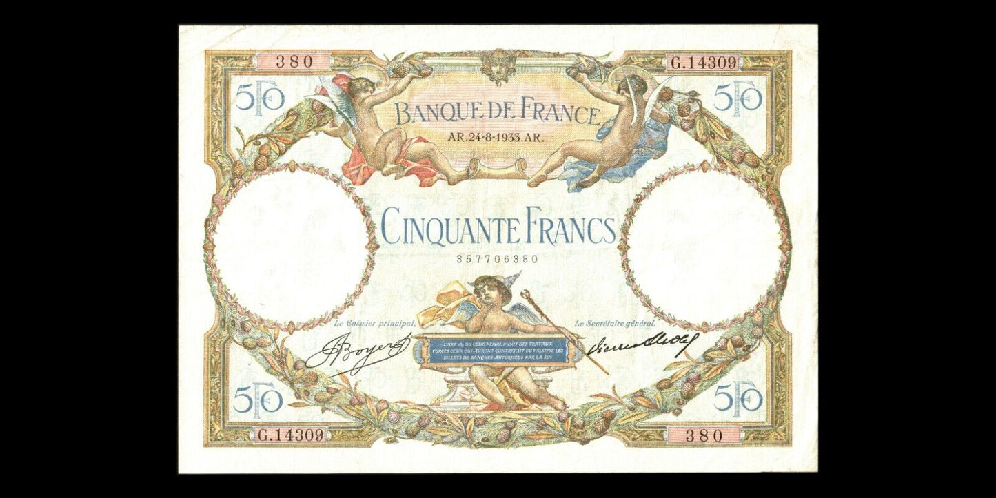 FRANCE - 50 Francs Merson 1933 F.16.04, P.80b TTB / VF