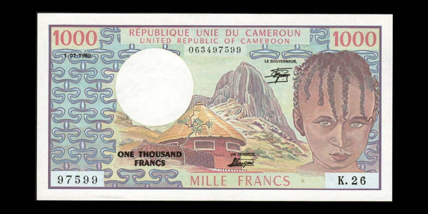 CAMEROUN - CAMEROON - 1000 Francs 1980 P.16c SPL / AU