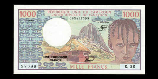 CAMEROUN - CAMEROON - 1000 Francs 1980 P.16c SPL / AU