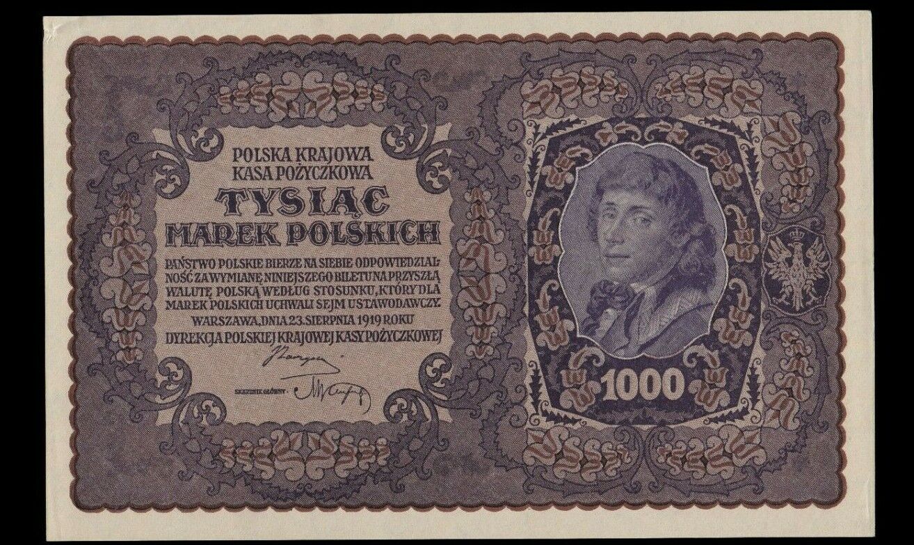 POLOGNE - POLAND - 1000 Marek 1919 P.29 pr.SPL / XF+